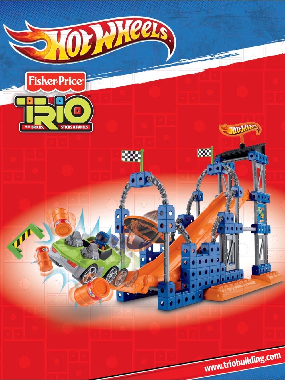 Fisher-Price TRIO x Hot Wheels Orange & Blue Race Track Playset